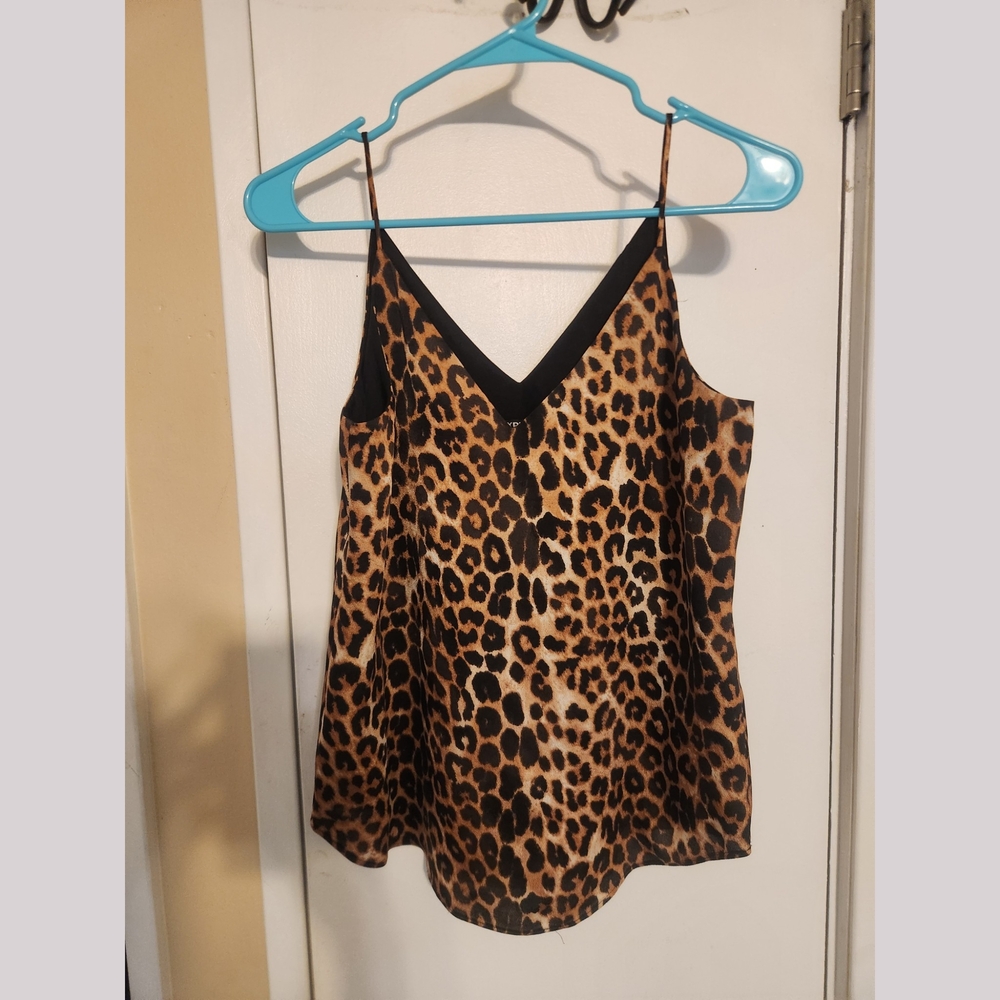 Express Brown and Black Fitted Buttoned Camisole